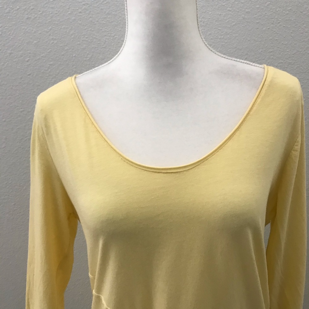 Soft surroundings yellow asymmetrical tunic top - Picture 4 of 8